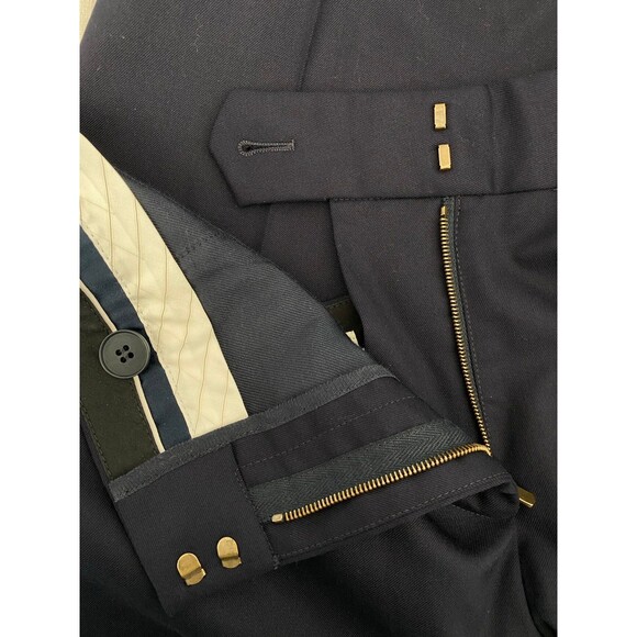 Stella McCartney Vivian Wool Skinny Zip-Cuff Pants in Navy Blue - Picture 11 of 12